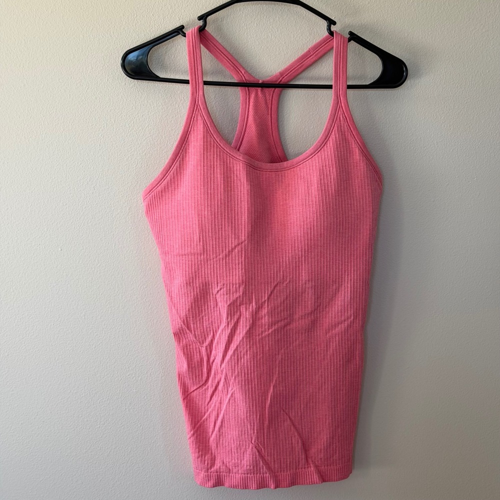 Lululemon Ebb to Street Pink Racerback Tank Top 10